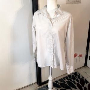 White button down long sleeve collared shirt